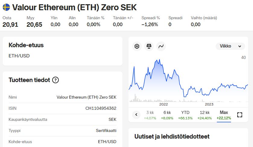 Valour ether serti